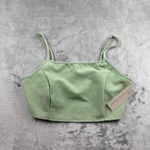 Big Water Blue Sky Lizard Thicket Sage Green Textured Crop Cami Top Medium